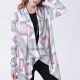 Geometric Open Front Handkerchief Hem Cardigan