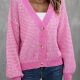 Heathered Lantern Sleeve Cardigan